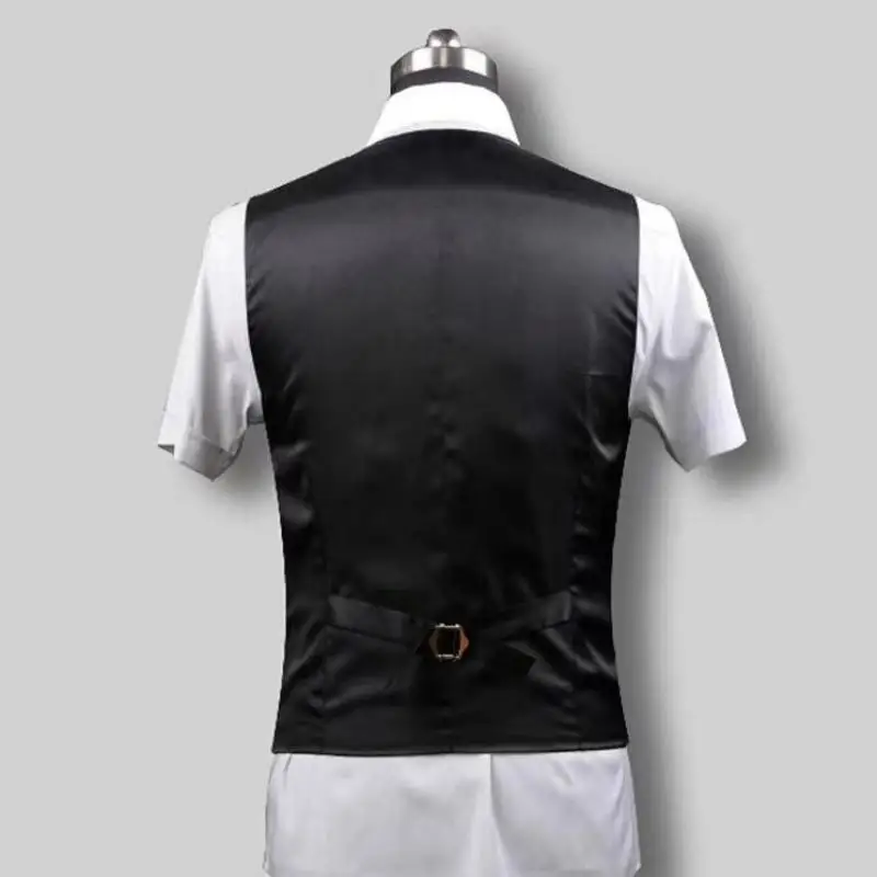 M-6XL Black Grey Navy Blue Plus Vests For Men Slim Fit Suit Male Waistcoat Gilet Homme Casual Sleeveless Formal Business Jacket