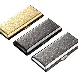 Slim Embossed Pattern 100s Cigarette Case Women Brass Metal Long Thin Smoking Cigarette Box Bronze Black Silver 115*46*20mm