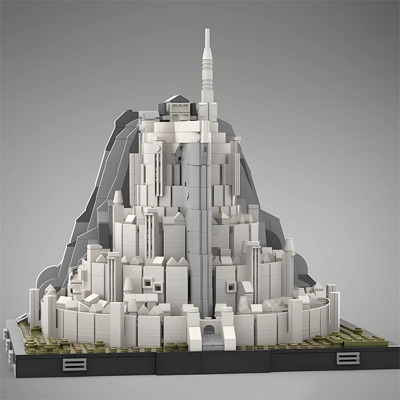 Bircklink Ideas City House Movie King Of Ring Gondor Minas Tirith Castle Architecture Street View Model Building Blocks Kid Toys