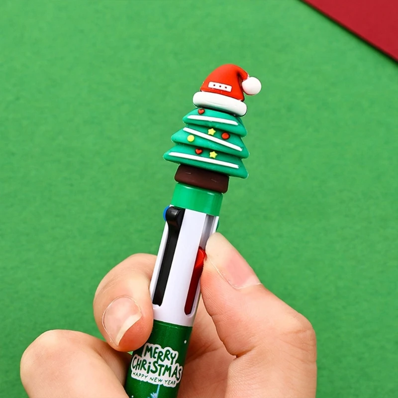 2025 جديد 10 قطعة قلم متعدد الألوان قابل للسحب 4-Color-in-1 قلم حبر جاف للطلاب البالغين