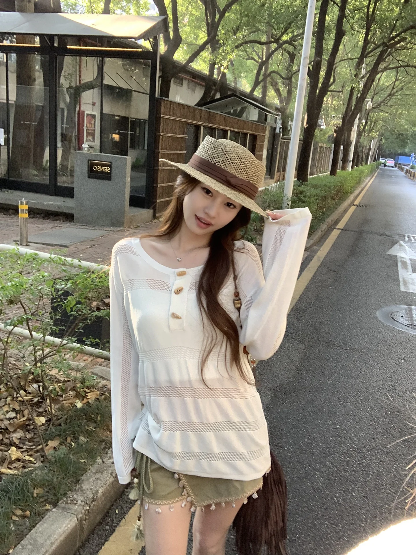 

Loose Long Sve Knitted Sweater Women's Korean Sle Hollow out Design Spring Faion Casual Comfortable Breathable Top