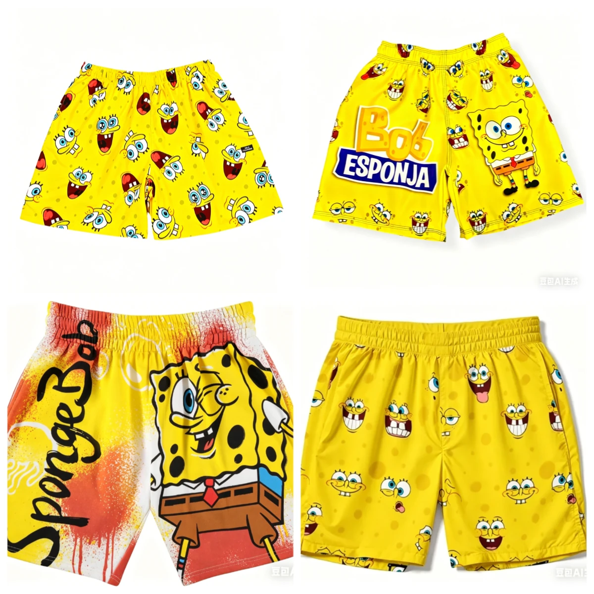 Cute and Quirky SpongeBob SquarePants 3D Printed Shorts for Adults and Children, Cosplay Casual Sports Loose Pants