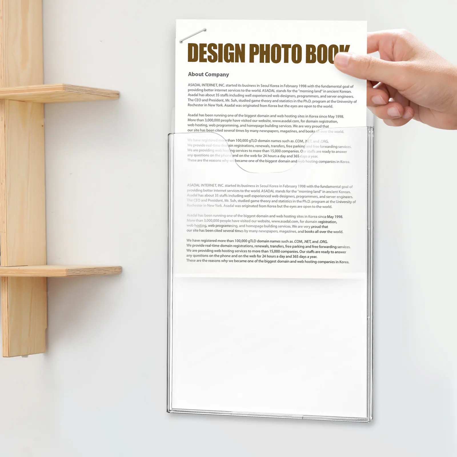 2Pcs Clear Acrylic Wall Mounted Vertical File Holder Document Organizer Office Magazine Brochure Rack Paper Folder Display Stand