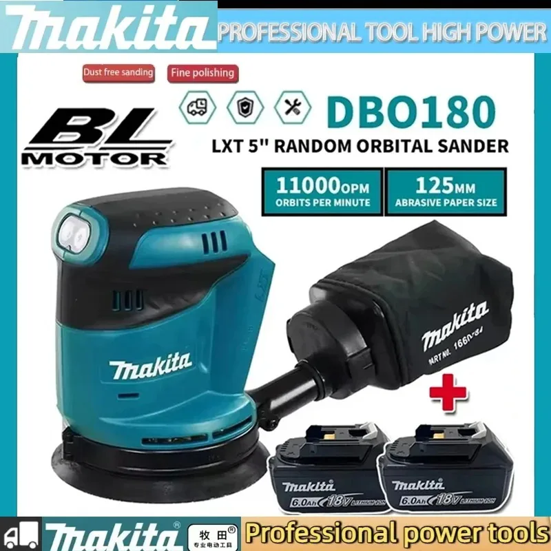 

Аккумуляторная эксцентриковая шлифовальная машина Makita DBO180Z 18В с литий-ионным аккумулятором для обработки дерева и полировки
