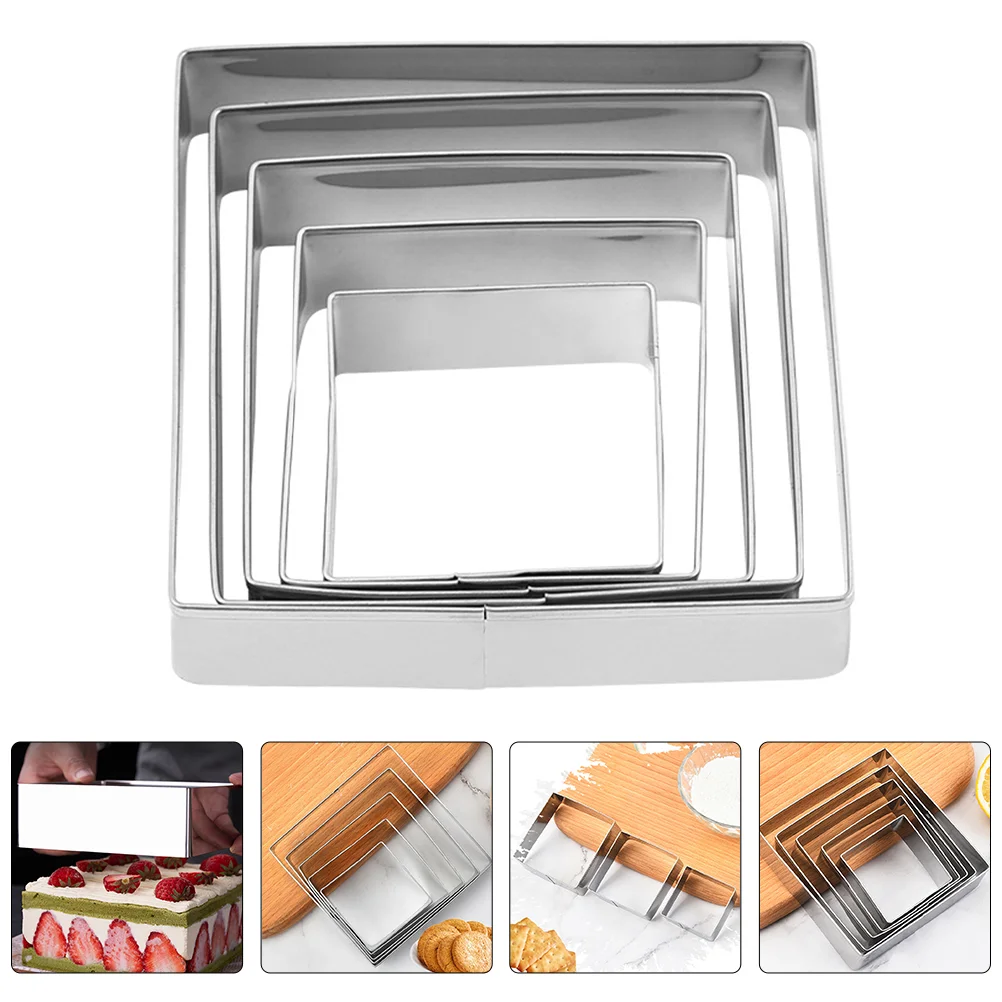 5 Pcs Stainless Steel Biscuit Mold Pastry for Baking Thanksgiving Cookie Cutters Biscuits Large Decorating Supplies