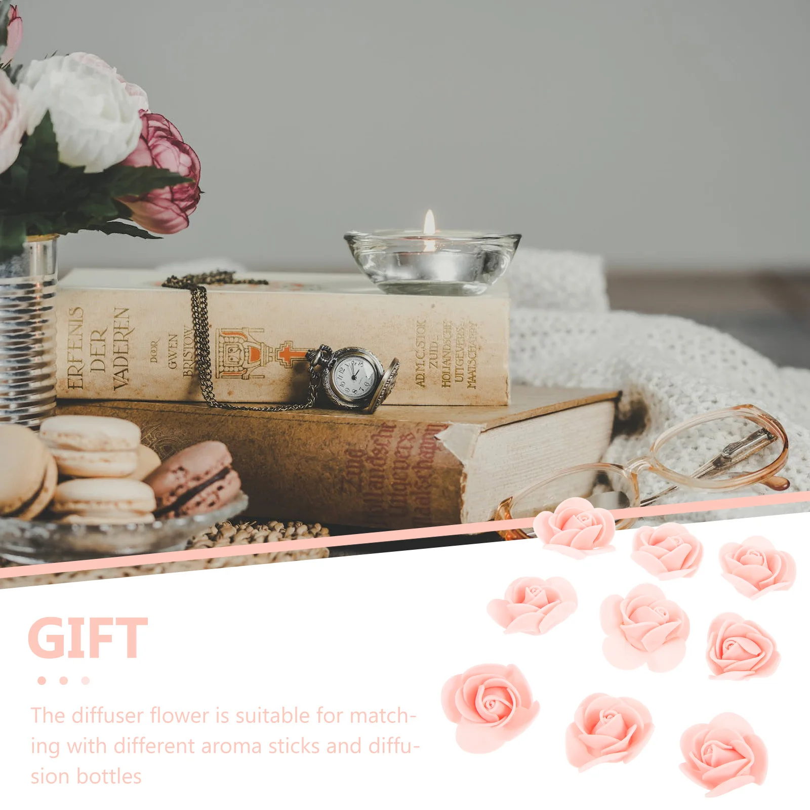 

Aromatherapy Foam Rose Diffuser Flowers Essential Oil Mini Plant Air Freshener Home Bedroom Office Personal Health Care