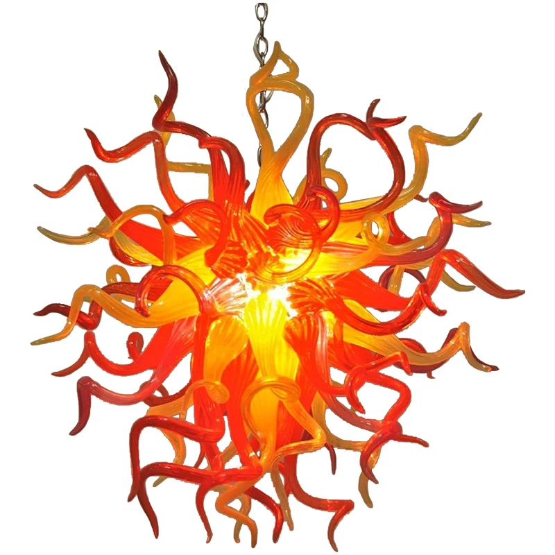 Small Pendant Lamps 55cm Luxury Hand Blown Glass Chandelier LED Light Fixtures 22 Inches