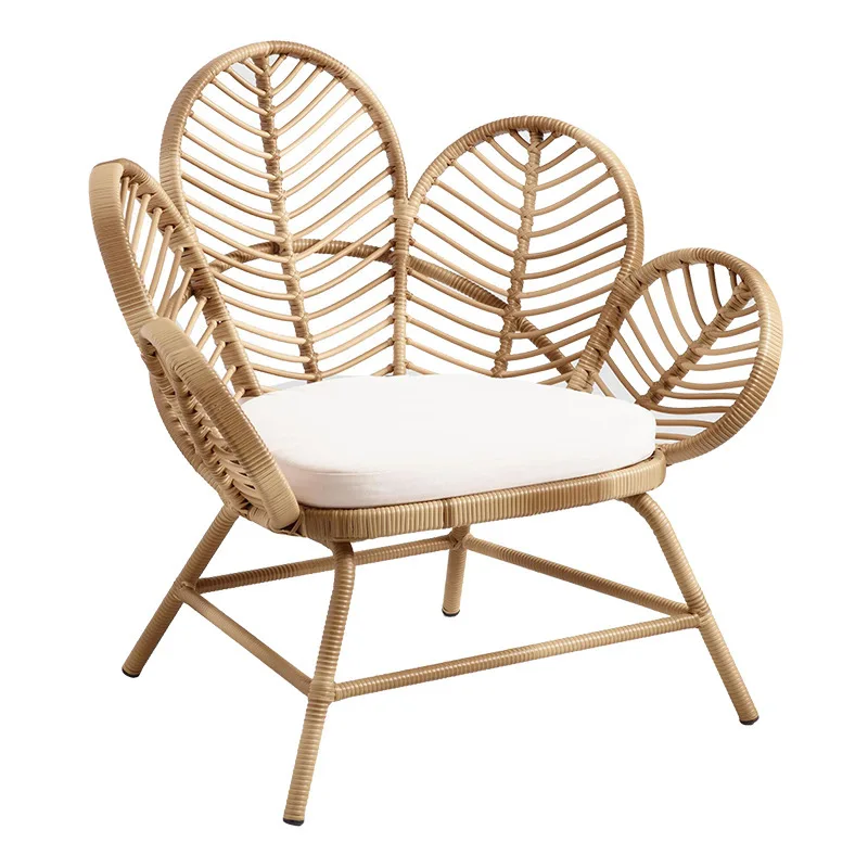 

Outdoor courtyard Balcony Garden Leisure rattan chair Open-air B & B Hotel Living room Single flower rattan chair