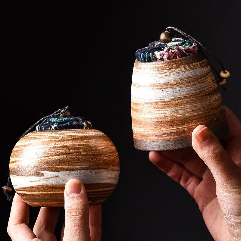 

High-end Ceramics Tea Caddy Large Capacity Household Storage Tank Travel Sealed Tea Jar Coffee Powder Candy Spice Canister