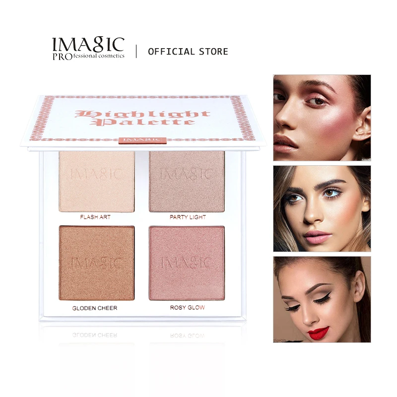 IMAGIC 4-Color Highlighter&Contouring For Face Bronzer Face Makeup Combination Palette Long-Lasting Brighten Skin Cosmetics