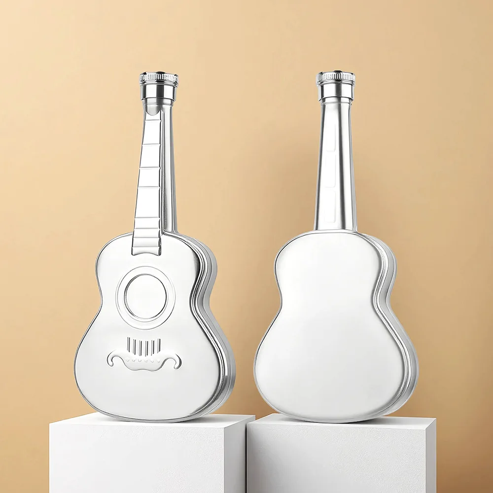 1Pc Guitar-Shape Hip Flask 4Oz Bottle Pocket Flask Steel Party Drinkware for Outdoor Gift For Music Lover