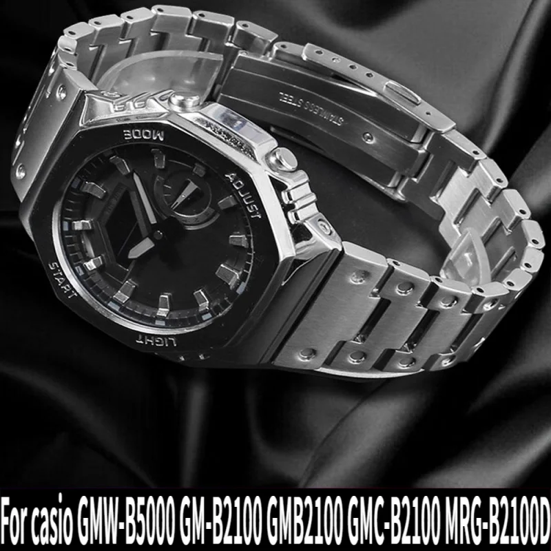 For casio g-shock GMW-B5000 GM-B2100 GMB2100 GMC-B2100 MRG-B2100D wirst band Solid steel strap 316L Stainless steel watch band
