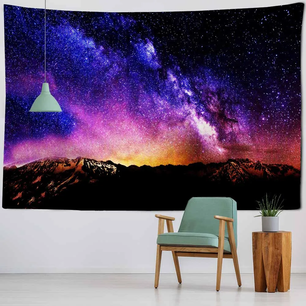 

Dreamy Starry Tapestry Psychedelic Landscape Wall Tapestry Boho Home Decor Witchcraft Hippie Kawaii Room Decor Wall Tapestry