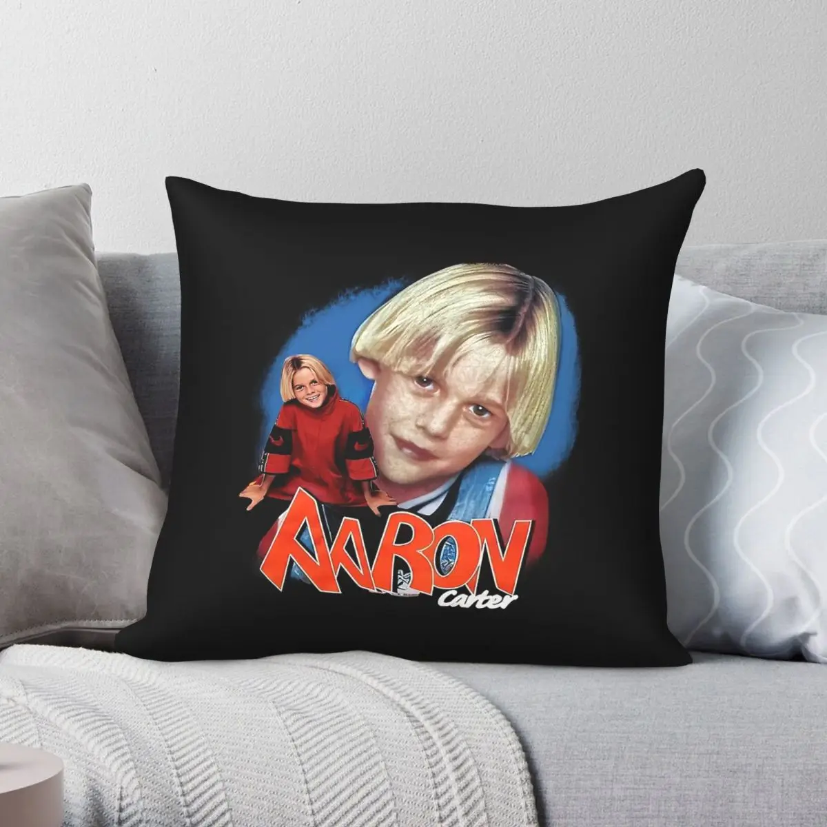 Aaron Carter Rapper Vintage Pillowcase Polyester Linen Velvet Creative Zip Decorative Pillow Case Car Cushion Cover 45x45