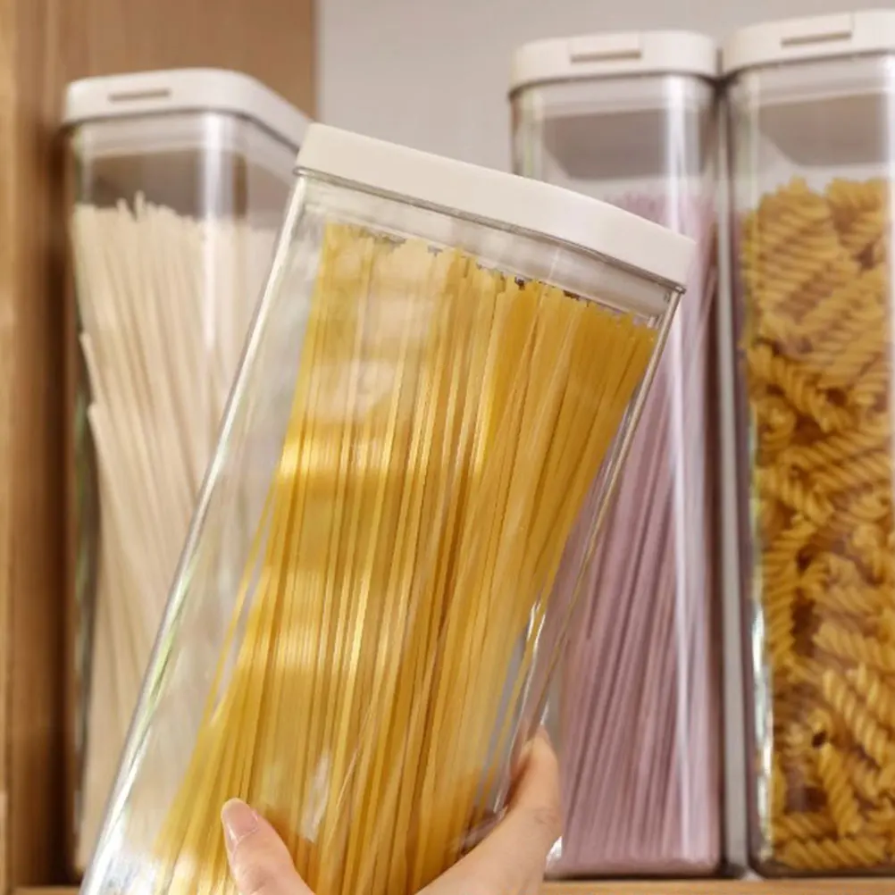 1200 مللي حاوية تخزين المعكرونة شفافة مختومة علبة المطبخ المنظم مخزن السباغيتي حامل المعكرونة صندوق تخزين محكم #1
