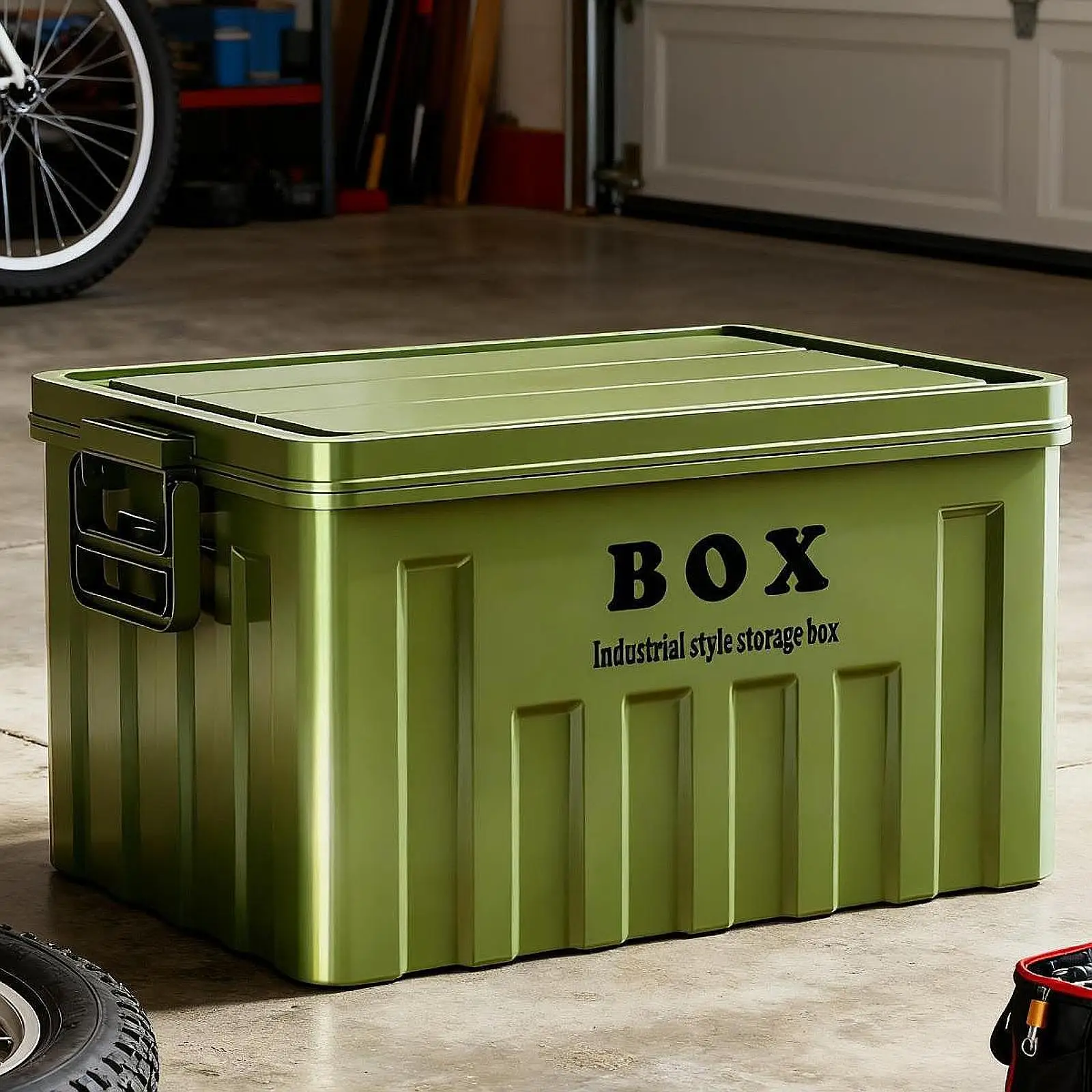 Large Plastic Storage Container with Lid Stackable Storage Bin Organizer for Home Clothes Toys Books Kitchen Dorm - view 3