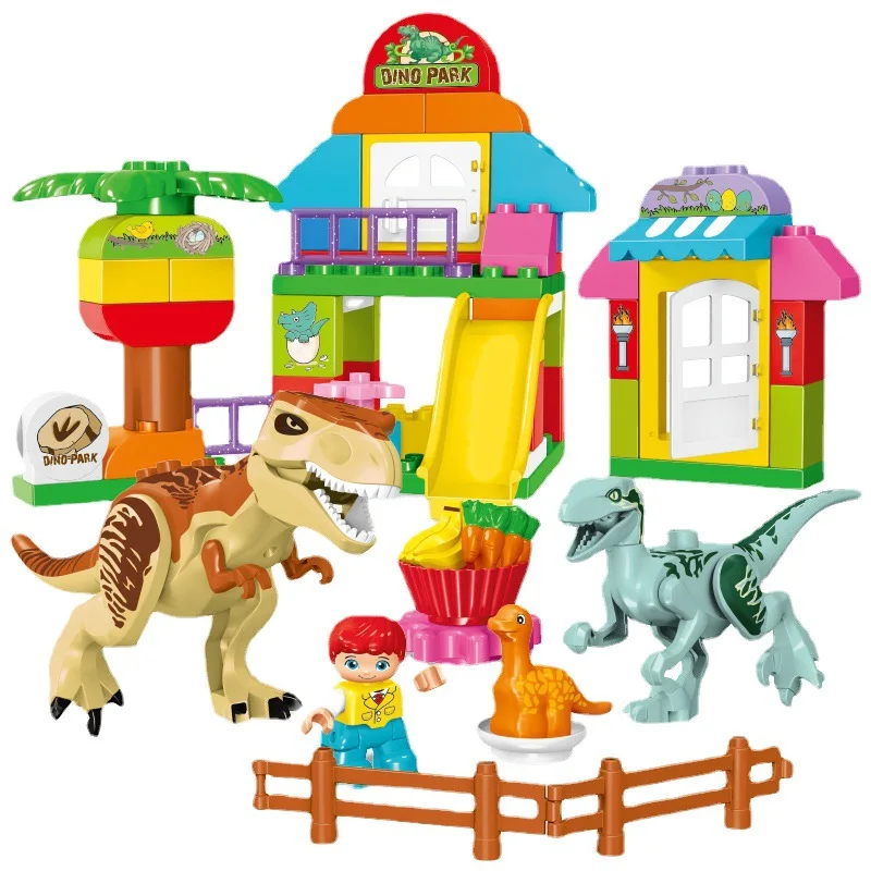 Compatible Big Building Blocks Animal Dinosaur Tyrannosaurus Pterosaur Accessories Large Bricks Kids Assembly Toys Party Gifts