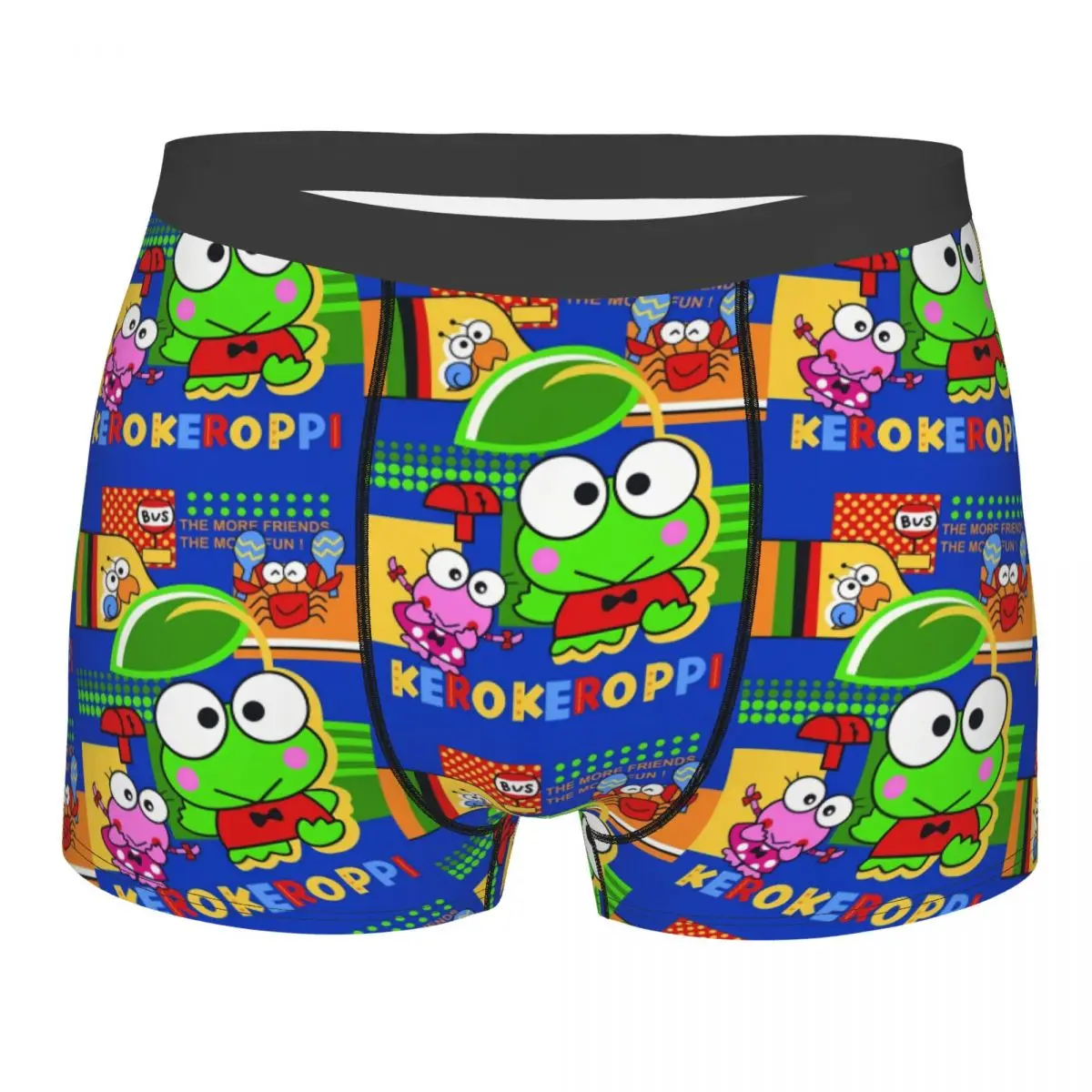 Custom Novelty Cartoon Kero Kero Keroppi Sanrio Anime Boxers Shorts Panties Men's Underpants Stretch Briefs Underwear