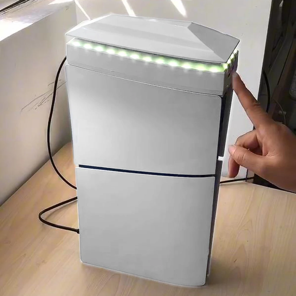 

Высококачественная система охлаждения с пылезащитным чехлом, цветной LED-подсветкой, 2 USB-портами, верхним RGB-вентилятором и 3-скоростным охлаждающим вентилятором для консоли PS5 Slim