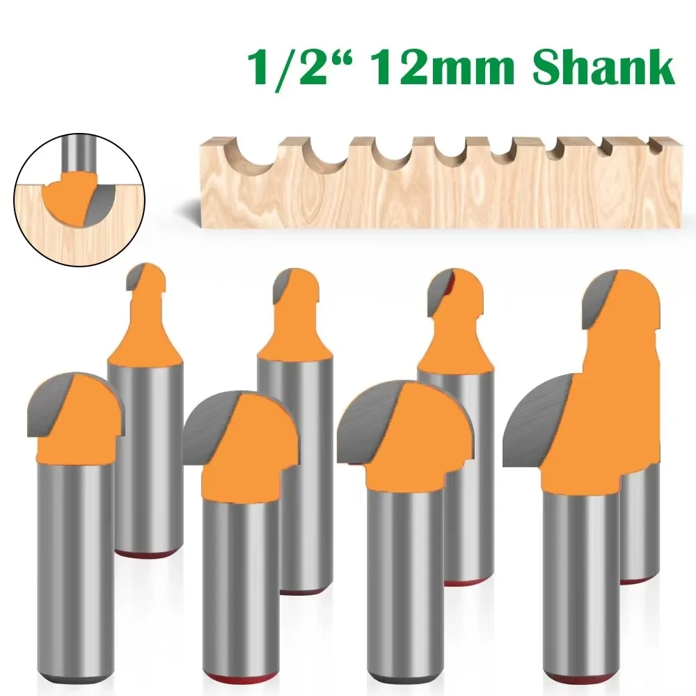 1pc 1/4 6.35mm Shank Ball Nose Router Bit Round Milling Cutter for Wood CNC Radius Core Box Solid Carbide Tools