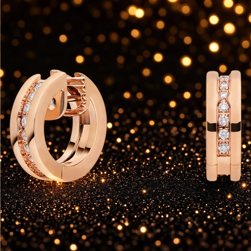 

2025 New 925 Fashion Boutique Earnail Earrings Zircon Light Luxury Sweet Girl Trend INS Style Exquisite Jewelry Valentine's Day