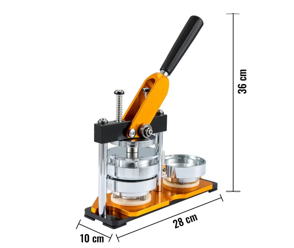 Manual Button Badge Maker Machine All Metal Badge Press Kit with Interchangeable Molds for DIY Pin Making