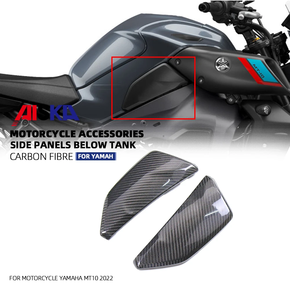 3K Pure Dry Carbon Fiber Tank Side Panels  For Yamaha MT10 MT 10 2022 2023 2024 Motorcycle Accessories Fairing Decorative Cover