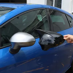 Para Seat Leon MK2 2008-2012ABS cubierta negra para espejo retrovisor Exterior de coche cubierta de protección de espejo inverso accesorios para coche