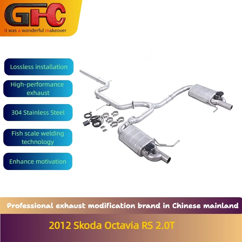 

Applicable to the 2012 Skoda Octavia RS 2.0T Mid Rear Section Stainless Steel Catback High-performance Exhaust System