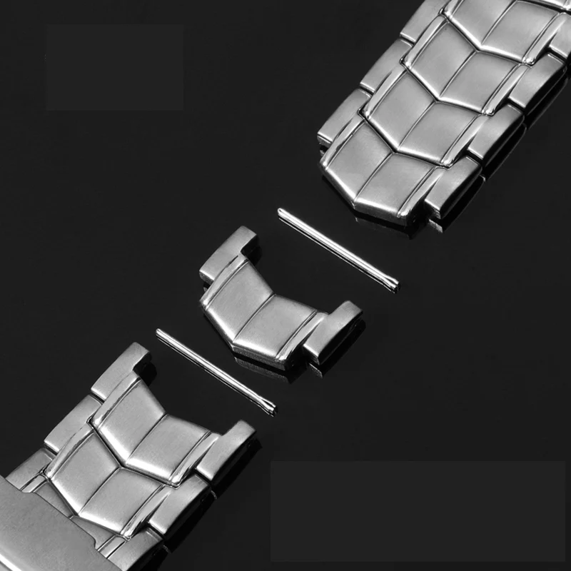 Brushed Stainless Steel Genuine Watch band For CASIO Edifice EF-524 Watch Strap Men Watchband Silver Safety Folding Clasp 22mm