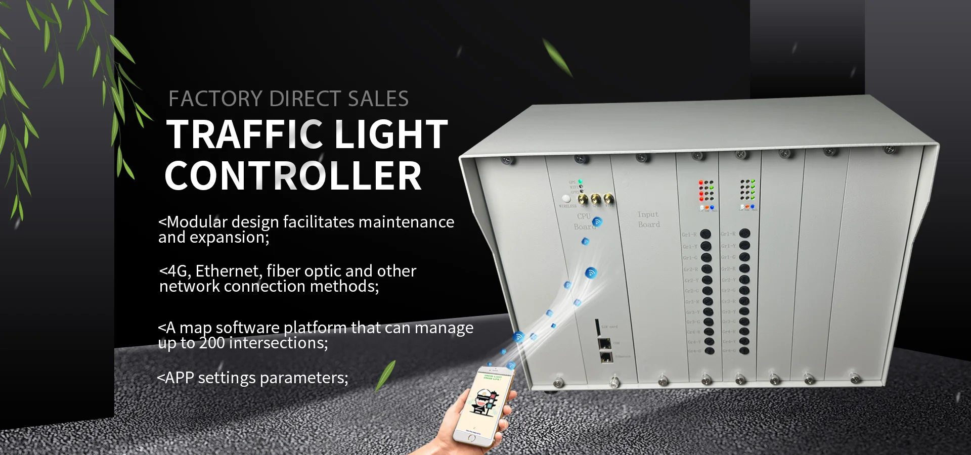 China Manufacture CE ROHS Certified IP54 Intelligent Traffic Light Controller 12-24VDC/100-277VAC Compatibility 5-Year Traffic