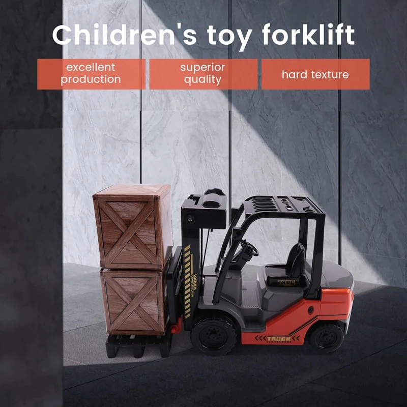 HOT-1:22 Scale Lnertial Forklift Friction Fork Lift With Pallet Cargo Warehouse Truck Vehicle Model Toy Forklift For Kids