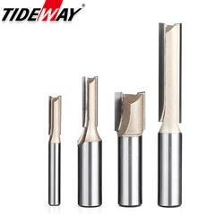 Tideway 1/2 Shank Woodworking Cutter Trimming Engraving Double Edge Straight Router Bit Machine CNC Slotted Short Edge Cutter