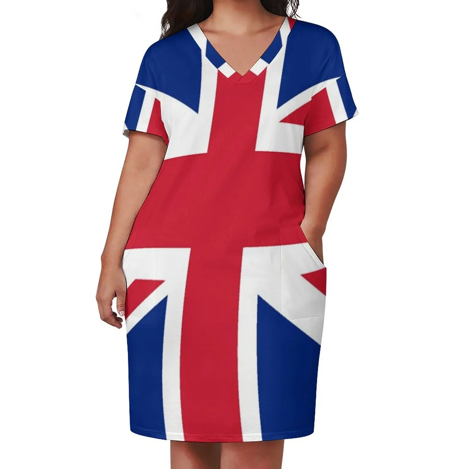 Union Jack 1960s Mini Skirt - Best of British Flag Loose Pocket Dress Bride dresses bandage dress Bridesmaid dress woman