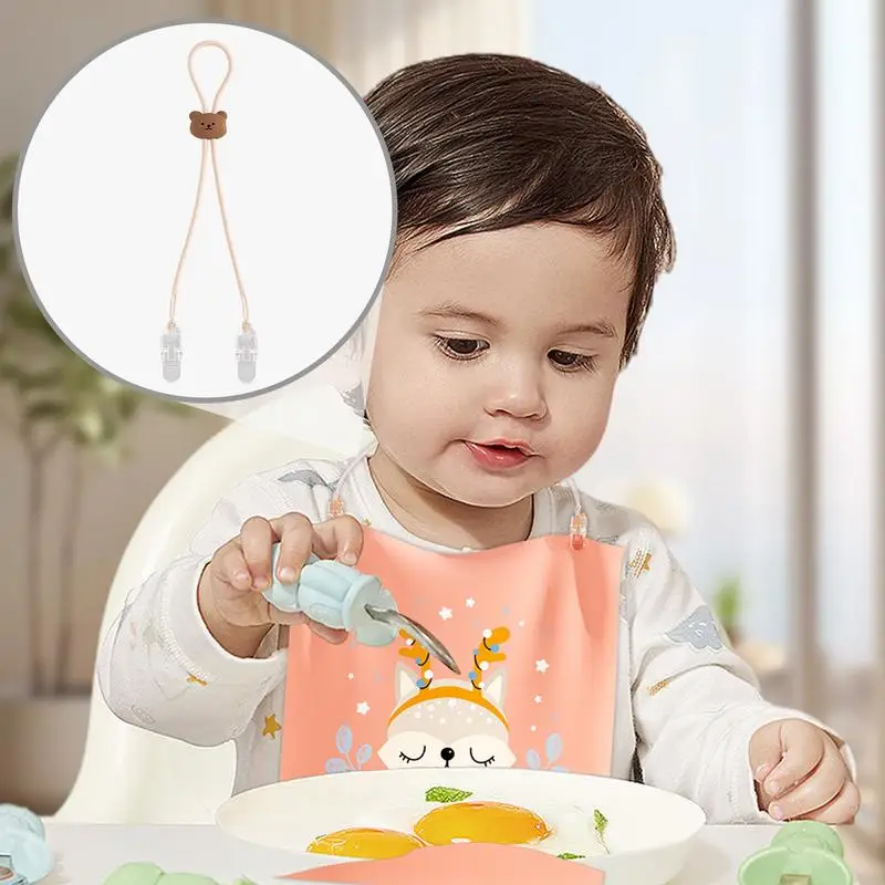 Bib Holder Adjustable Silicone Napkin Clip Lanyard Portable Bib Towel Strap Chain Lanyard Necklace For Dining Clothing