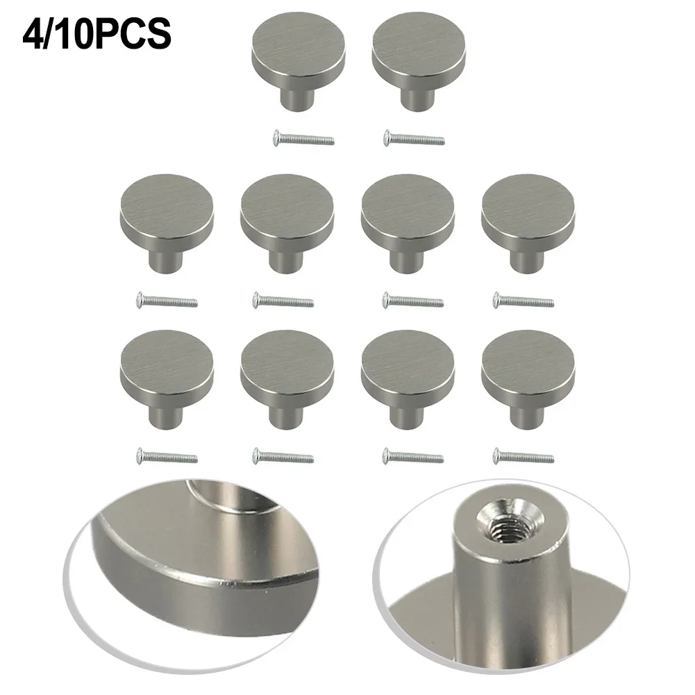 Drawer Handles Furniture Handle Hardware Round Drawer Knobs Aluminum Cabinet Pulls Hardware Silvery Kitchen Cupboard Door Knobs