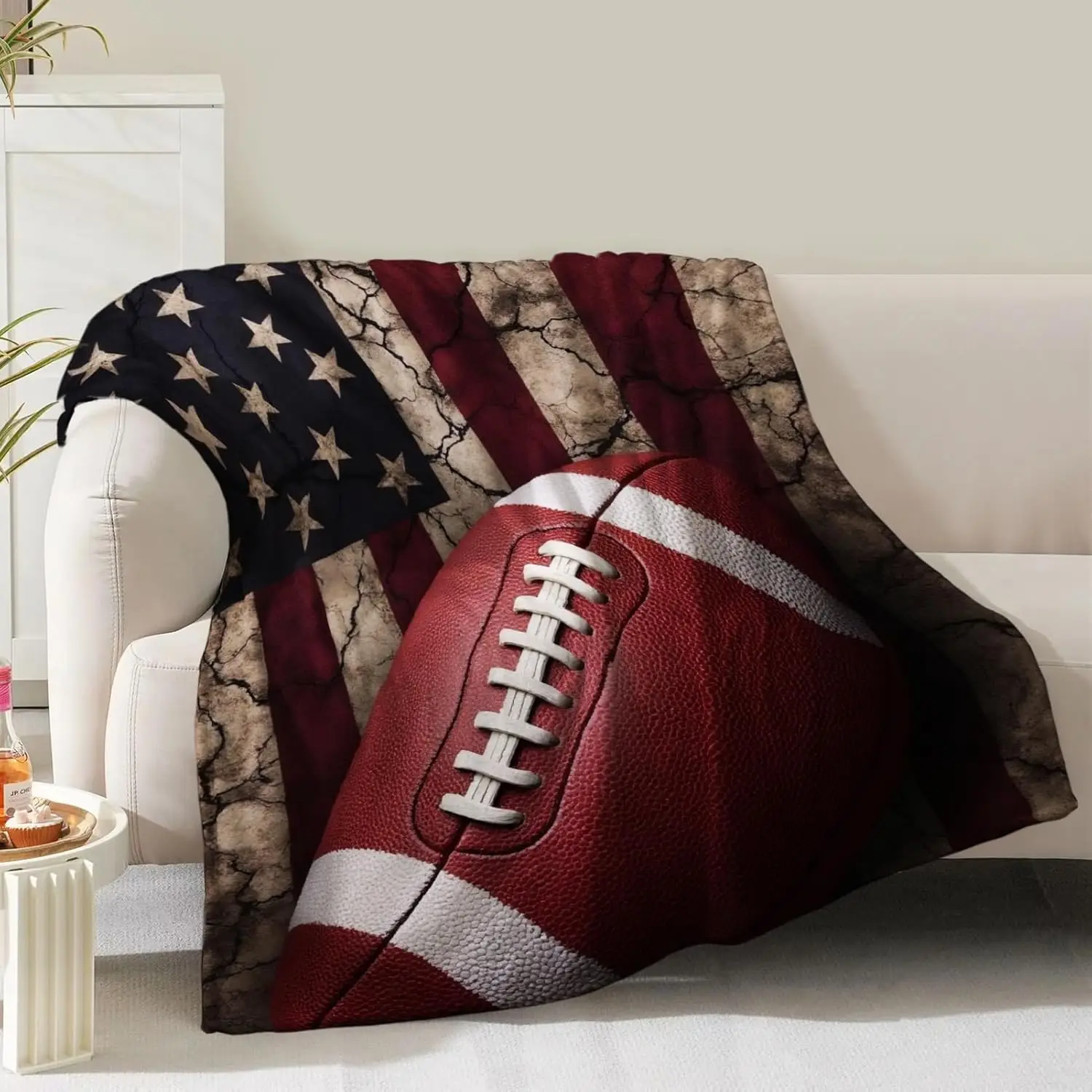

Одеяло с американским флагом для мальчиков, мужчин, пап, женщин, день рождения, Валентина, национальный флаг США, спортивная тема, декор для дома