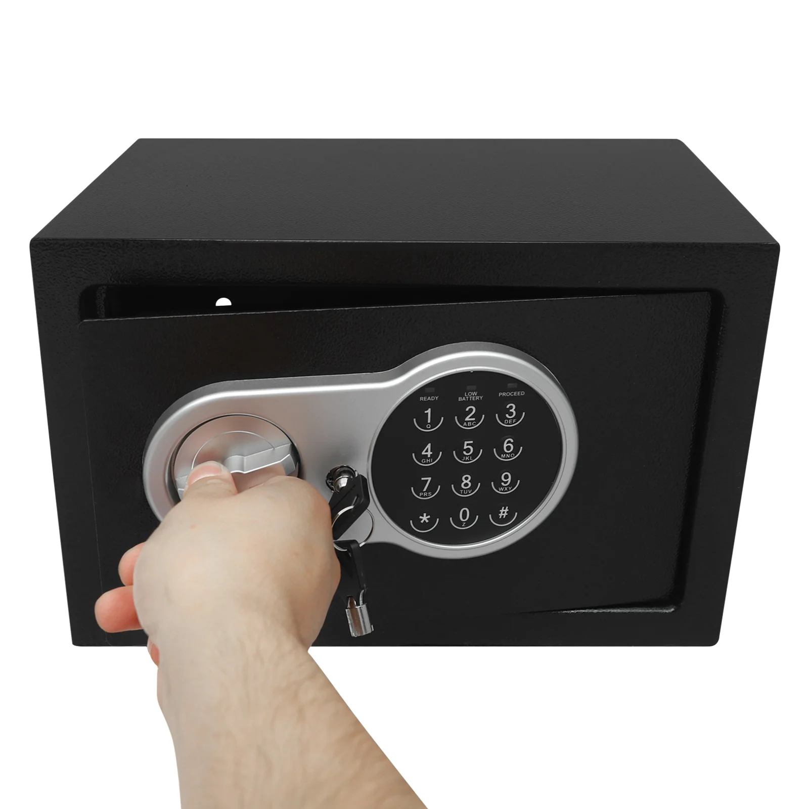 Digital Lock Safe Box with Keys Deposit Box Cubic Feet Digital Electronic Secret Hidden Piggy Bank for Store Money Guns