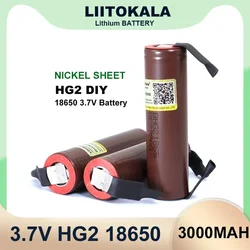 Liitokala new HG2 18650 3000mAh battery 18650HG2 3.6V discharge 20A, dedicated For hg2 batteries + DIY Nickel