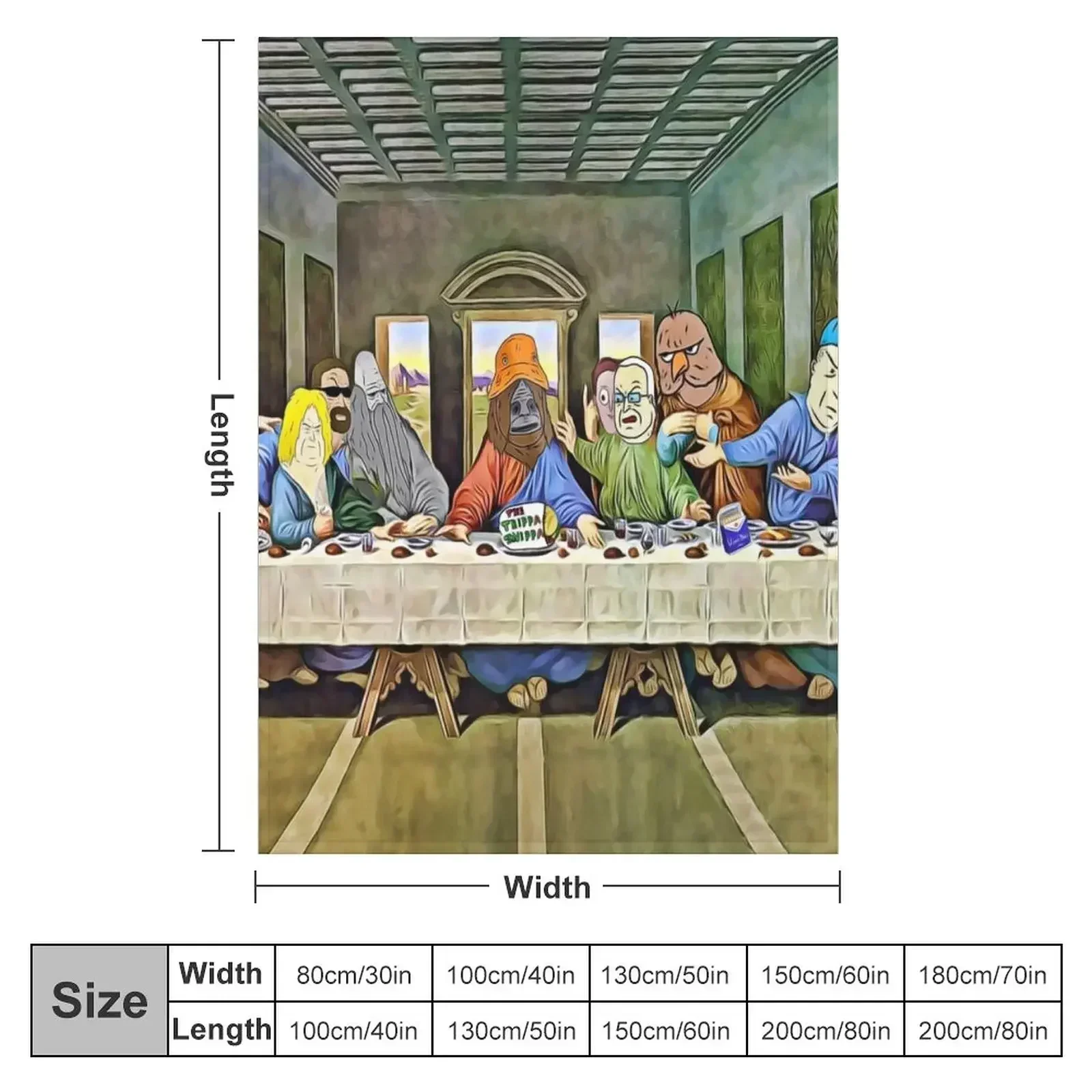 Last Supper of Browntown Throw Blanket Soft Plush Plaid Multi-Purpose Luxury Brand Blankets