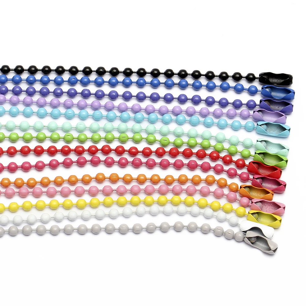 19 Colors 12cm Ball Bead Chains Fits Key Chain/Dolls/Label Hand Tag Connector For DIY Bracelet Jewelry Making Accessorises