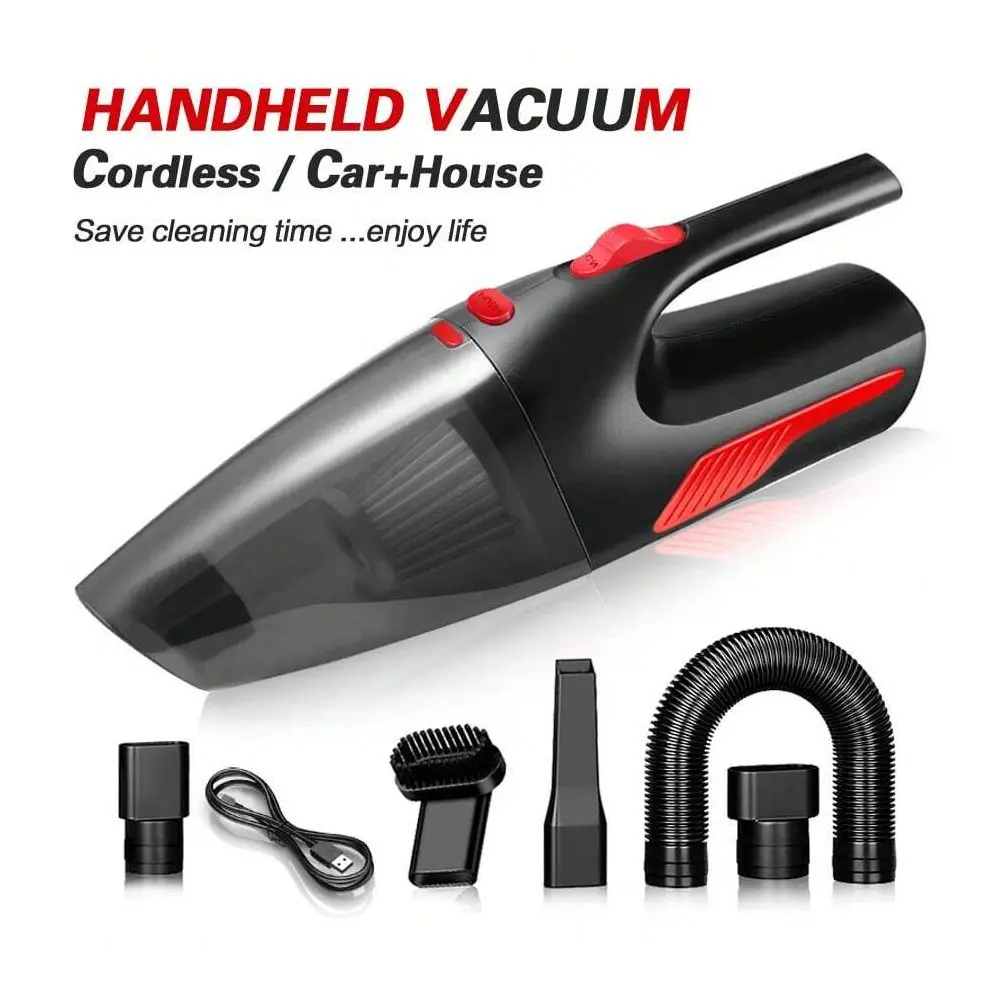 2000mAh Wireless Black High Suction Vacuum Cleaner For Home And Car Use