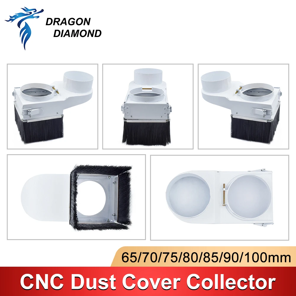 CNC Spindle Dust Shoe Collector Dia. 70/75/80/85/90/100mm Dust Boot Cleaner for Spindle Motor Router Machine Cover