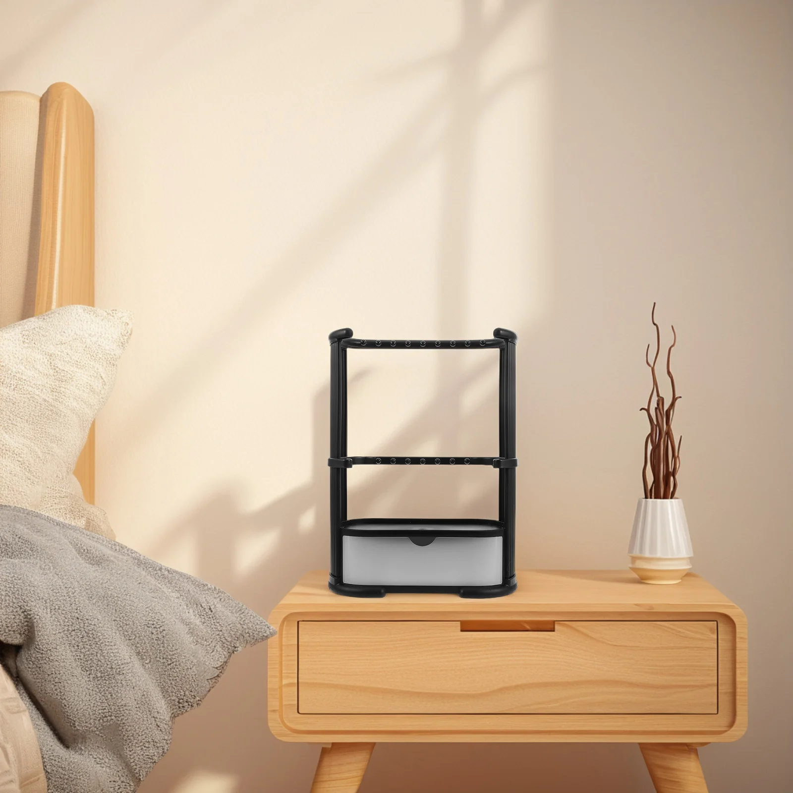 

Jewelry Storage Rack Multi Functional Elegant Jewelry Organizer Stand Necklace Earring Ring Bracelet Holder Vanity Home Store