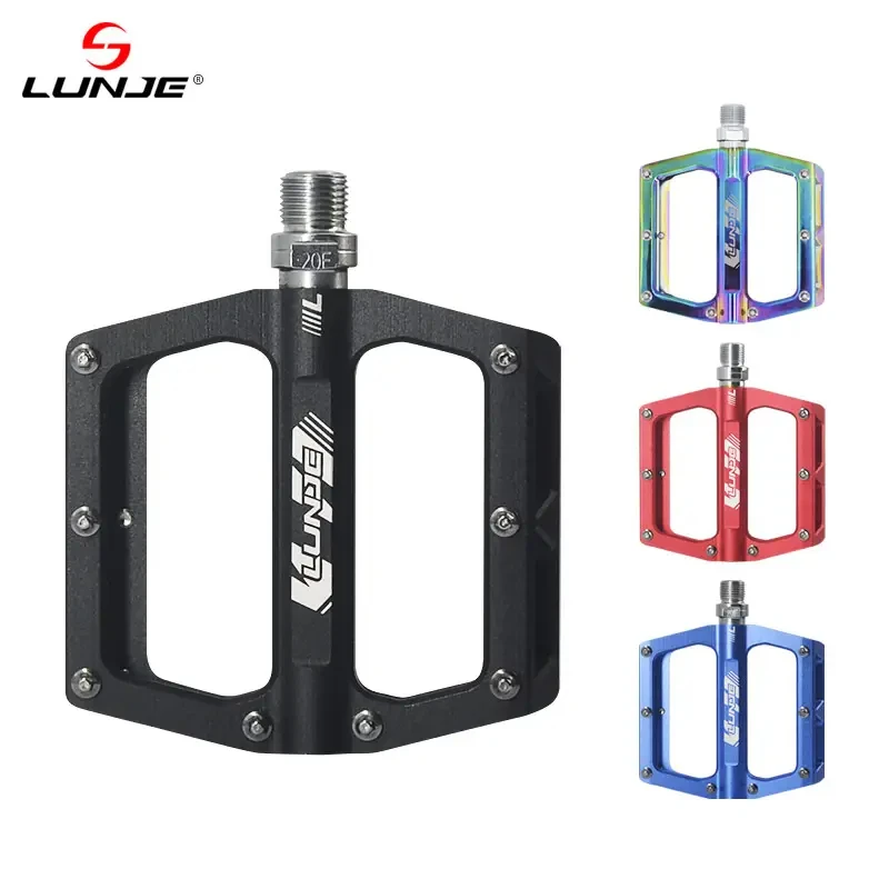 LUNJE Ultralight MTB Bicycle Pedals Mountain Road Bike CNC Bearings Anti-Slip Nails Aluminum Pedal Lightweight BMX Cycling Parts