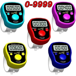 Mini Digital Tally Counter Ring Stitch Marker Row Counter LED Luminous Electronic Finger Rings Hand Clicker Number Counting Tool