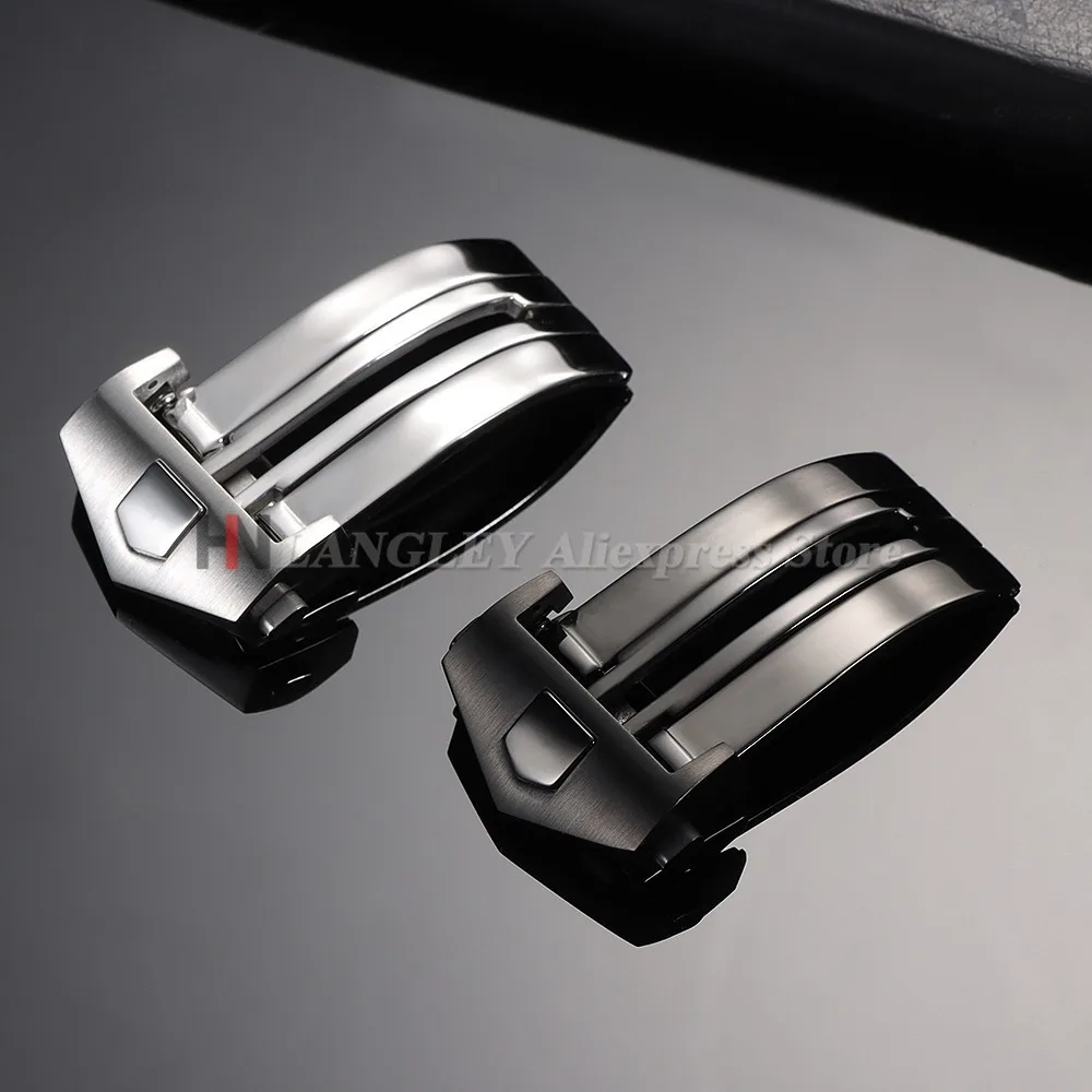 태그호이어 스트랩용 시계 버클 스테인리스 스틸 폴딩 클라스프 18mm 20mm 가죽 실리콘 시계줄용 더블 버튼 액세서리