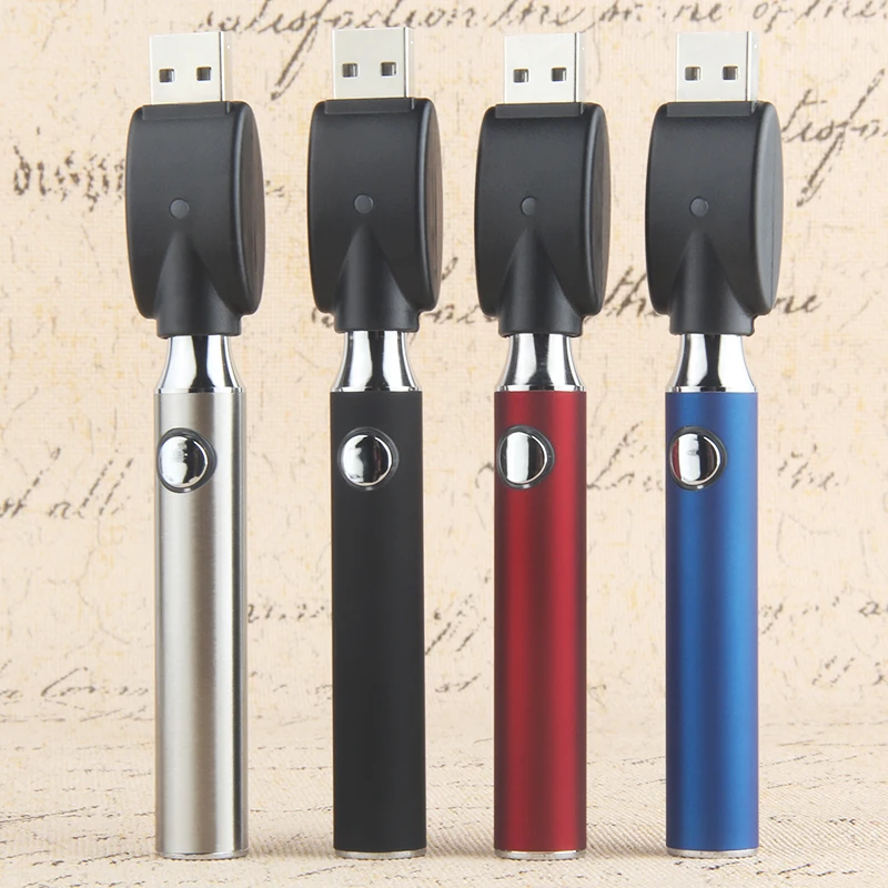 Cigarrillo electrónico 650mAh Evod V Vape Precalentamiento Botón de ajuste Batería Ecigs de voltaje variable para cartuchos de aceite CBD