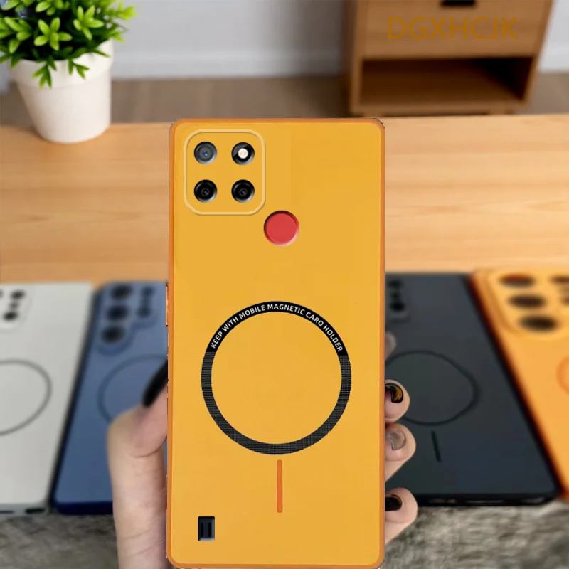 Funda para Realme C21Y, funda para teléfono Realme C25Y, funda para Realme c21y c25y, funda trasera de silicona dura magnética a prueba de golpes para Realme C15