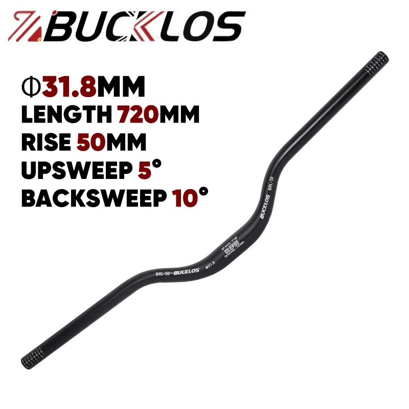 BUCKLOS Mountainbike Stuur 31.8mm 720mm 780mm MTB Riser Stuur Rise 30/50/90/120mm Aluminium Handelbar Fietsonderdelen